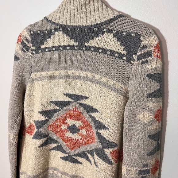 Lucky Brand Womens Aztec Southwest Heavyweight Sweater Neutral Long Staple Small - Picture 12 of 12